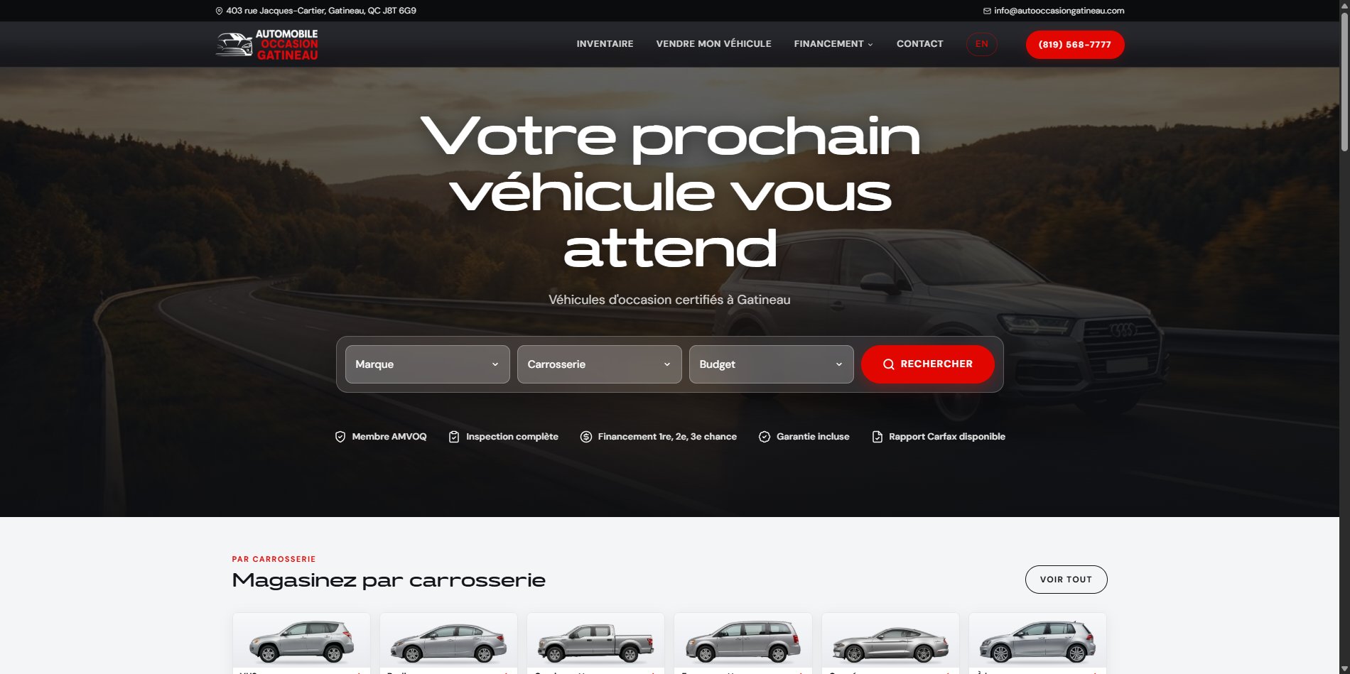Auto Occasion Gatineau — Web, Inventory, Automotive