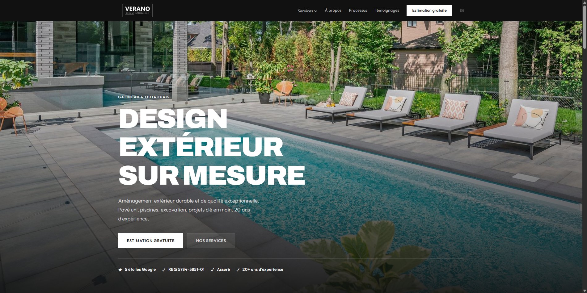 Verano Design Extérieur — Web, Brand, Landscaping