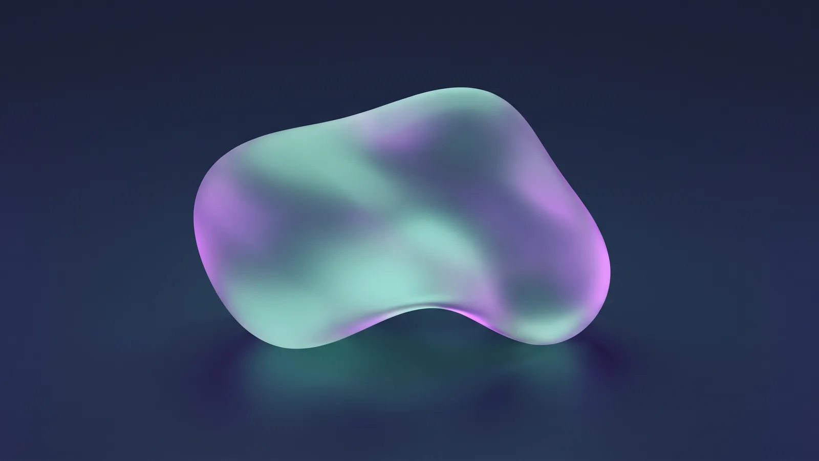 A sculptural frosted-glass form lit by aurora light, an image for brand identity design